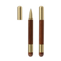 Best quality Luxury metal mini brass pen with custom logo gel ink copper wooden ball pen